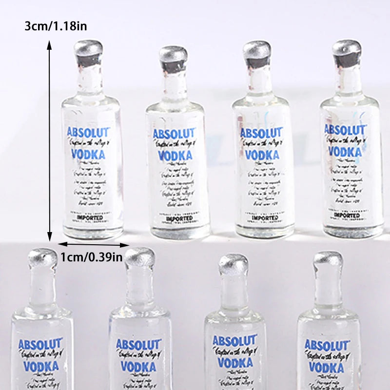10pcs Transparent Diy Resin Kawaii Mini Wine Bottle Craft Miniature Accessories Flatback Charms Material Scrapbook Cabochon Oasis Select onesize