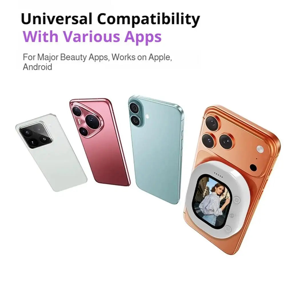 Phone Screen Mirroring Wireless Magnetic Device Outdoor Bluetooth Selfie Display Rear Camera Monitor Vlogging Live Selfie Screen Oasis Select