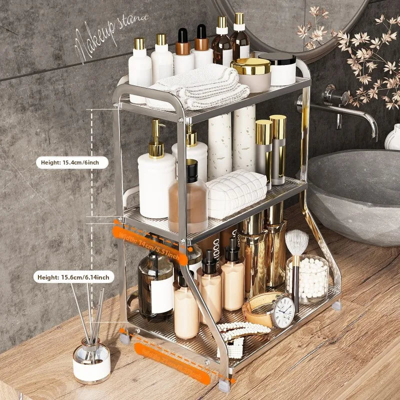 Desktop Shelf Dresser Cosmetics Storage Rack Bathroom Perfume Finishing Rack Ornament Jewelry Rack Oasis Select