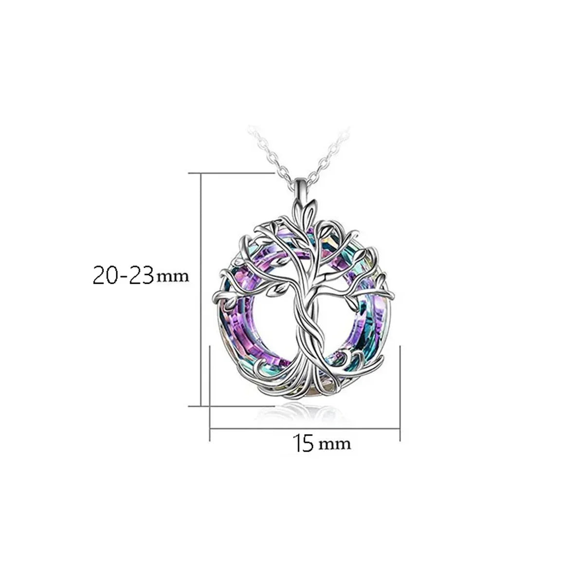Exquisite Celtic Family Tree Necklace with Circle Crystal - Tree of Life Jewelry Gift for Women Girls Mom Birthday Oasis Select