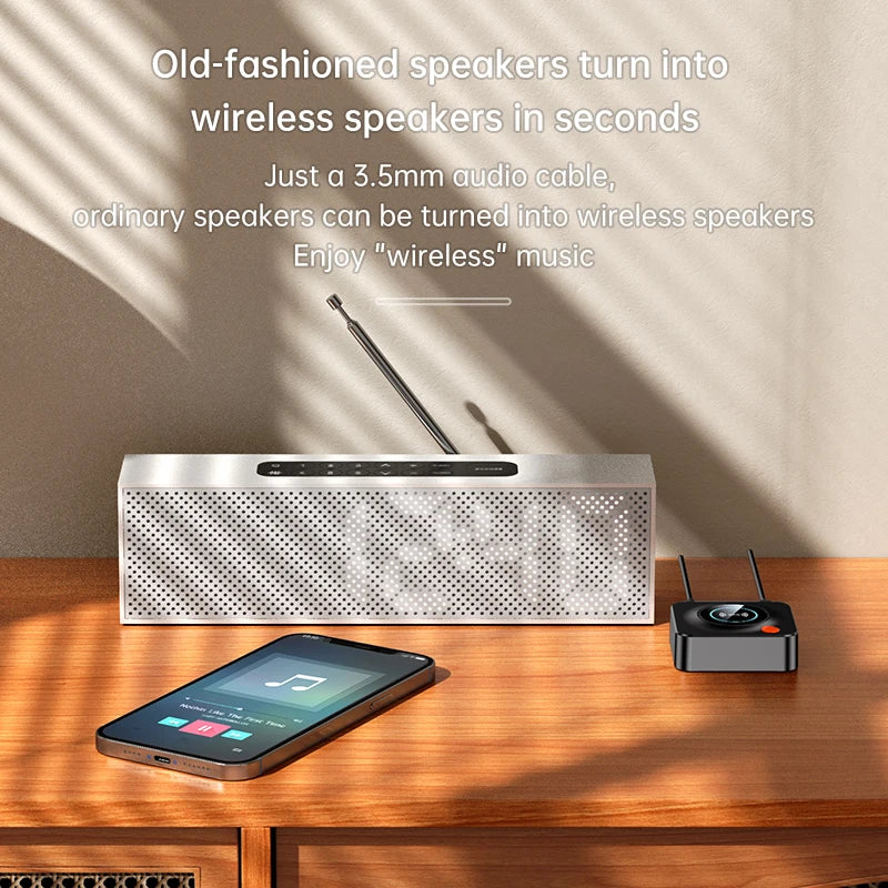 NFC Bluetooth Adapter 3D Stereo Music Wireless Bluetooth Audio Receiver 3.5mm AUX Support TF Card Play For Car Kit Speakers Oasis Select