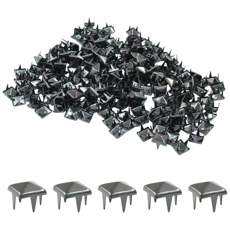 100Pcs Square Pyramid Metal Studs, 4 Claw Punk Spikes, DIY Decor Accessories for Leather Crafts Bags Clothes Shoes Oasis Select A2