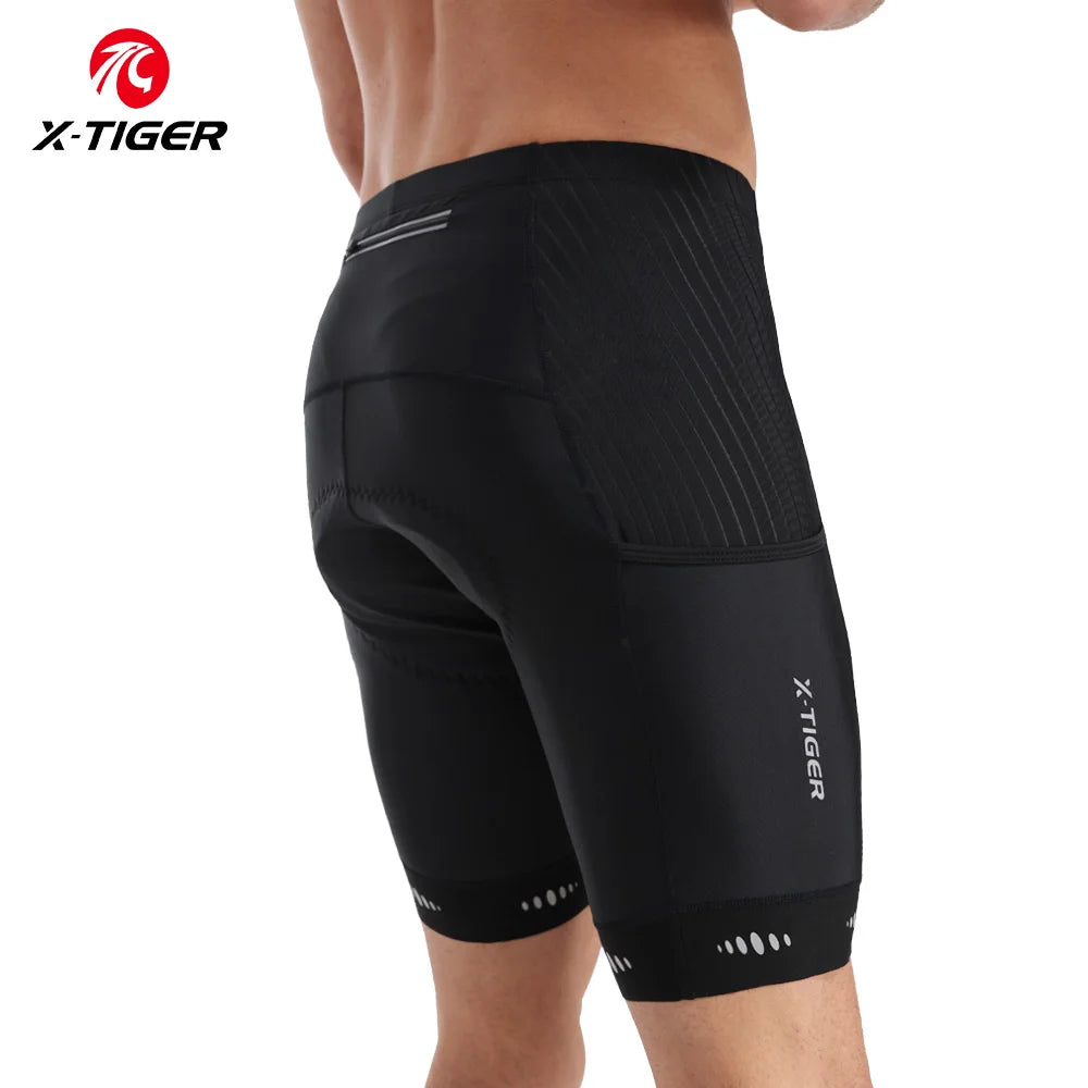 X-TIGER Men Cycling Shorts with Back Pocket 5D Gel Padded Bike Shorts for Men Mountain Road Biking Riding Half Pants Tights Oasis Select