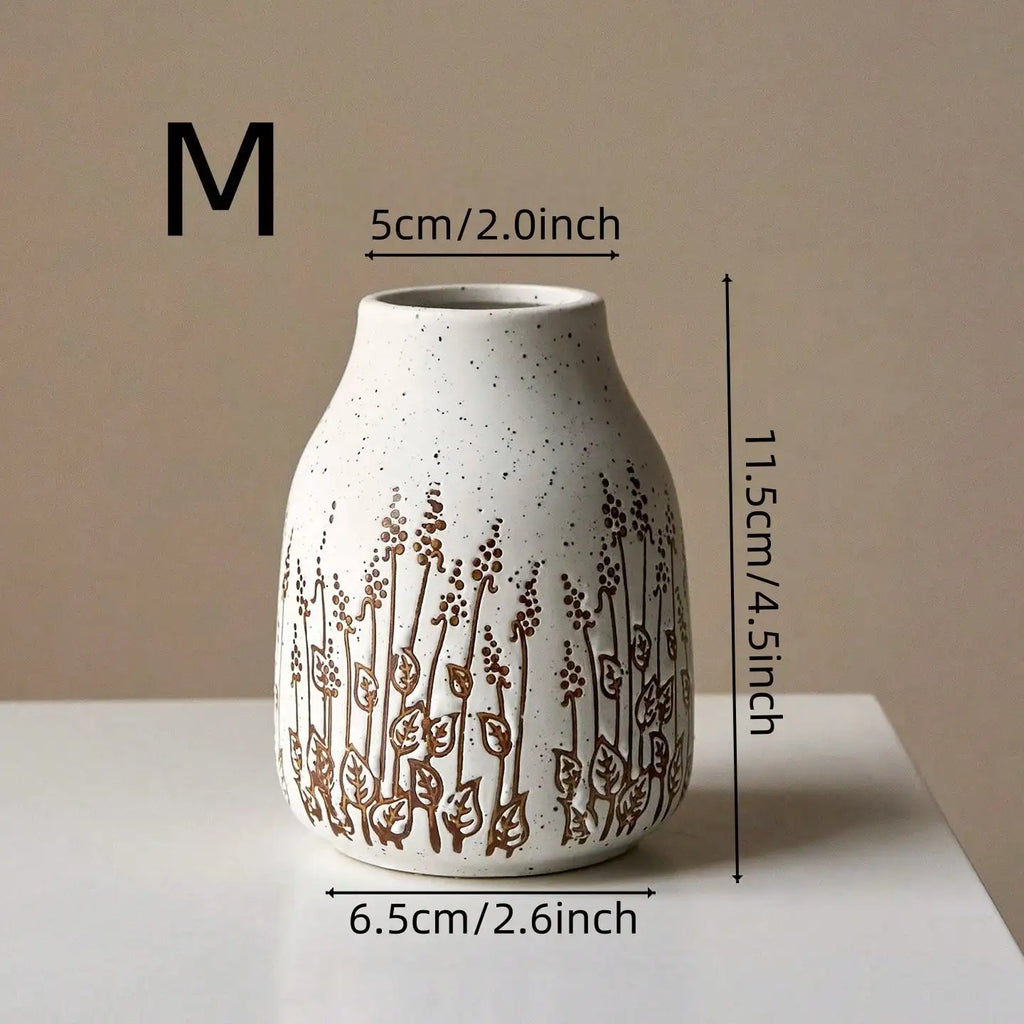 Countryside Style Ceramic Small Vase Lavender Water Nourishing Vase Living Room Table Decoration and Accessories Home Decoration Oasis Select M