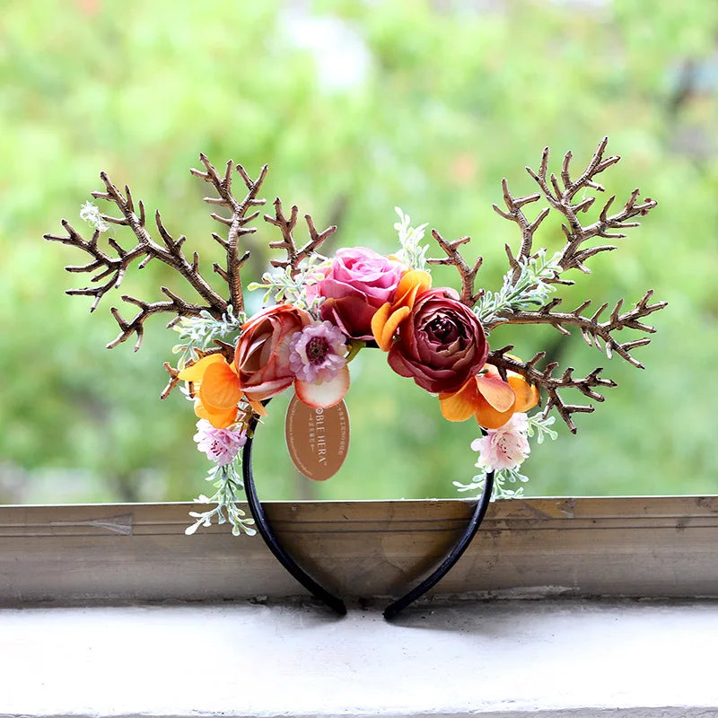 Christmas Headwear Forest-themed Antler Headband Easter Hair Accessory Party Photo Headband Oasis Select