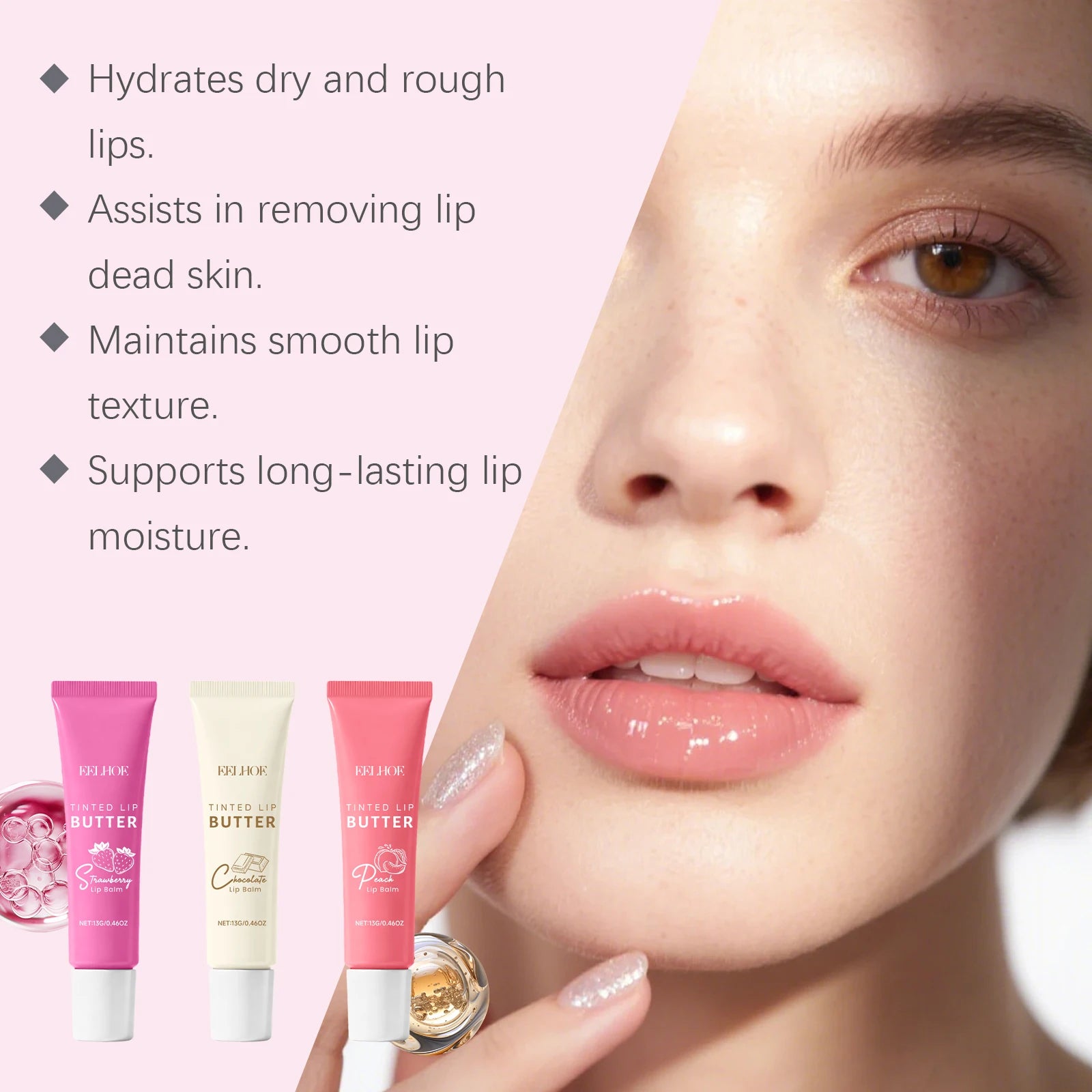 EELHOE Tinted Lip Balm Set – 3-Pack Moisturizing Gift Box Tinted Lip Balm Set Oasis Select