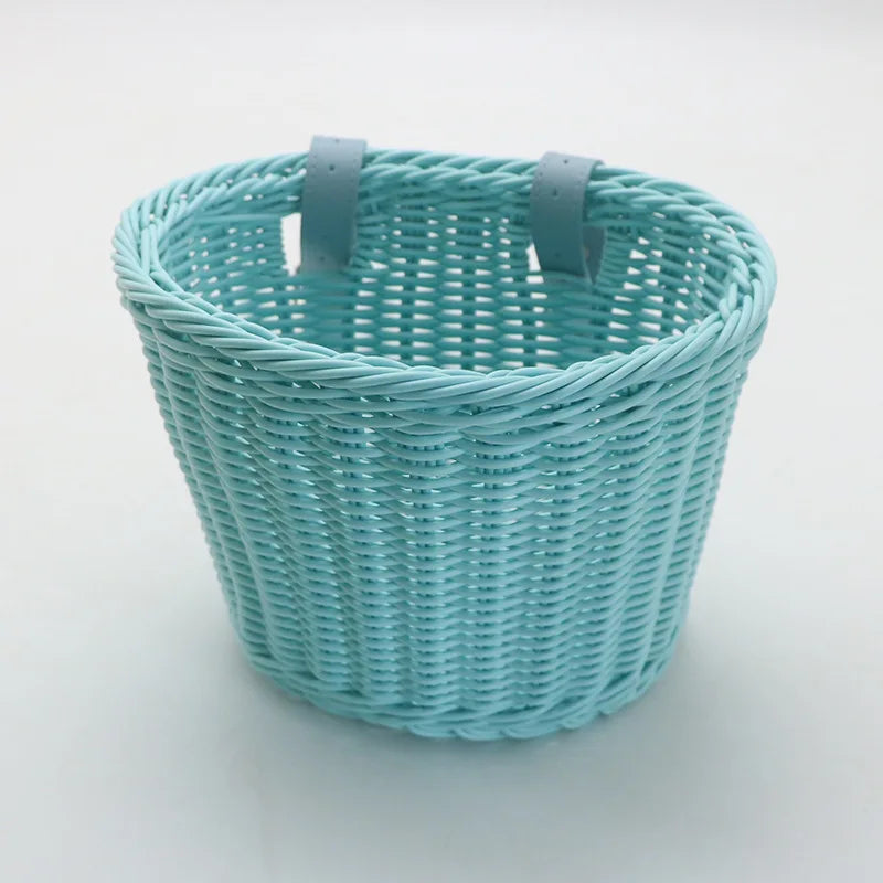 Eco-friendly Woven Rattan Baskets - Fit Scooters Baby Walkers Children's Bikes & Electric Vehicles Multiple Sizes Rattan Basket Oasis Select Blue B 21x17x16CM