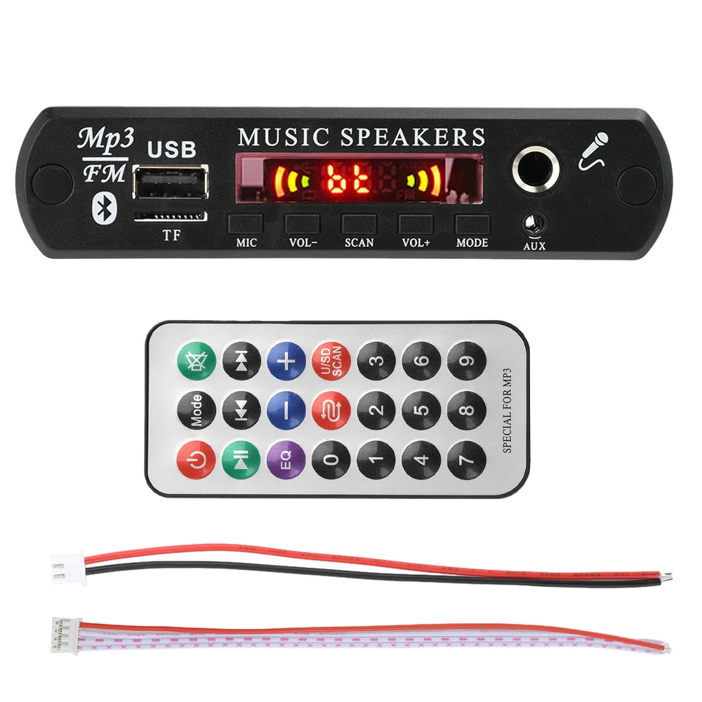 DC 12V Bluetooth 5.0 MP3/WMA/WAV/FLAC/APE Audio Decoder Board With Remote Control Without Amplifier For Car Music Player Oasis Select