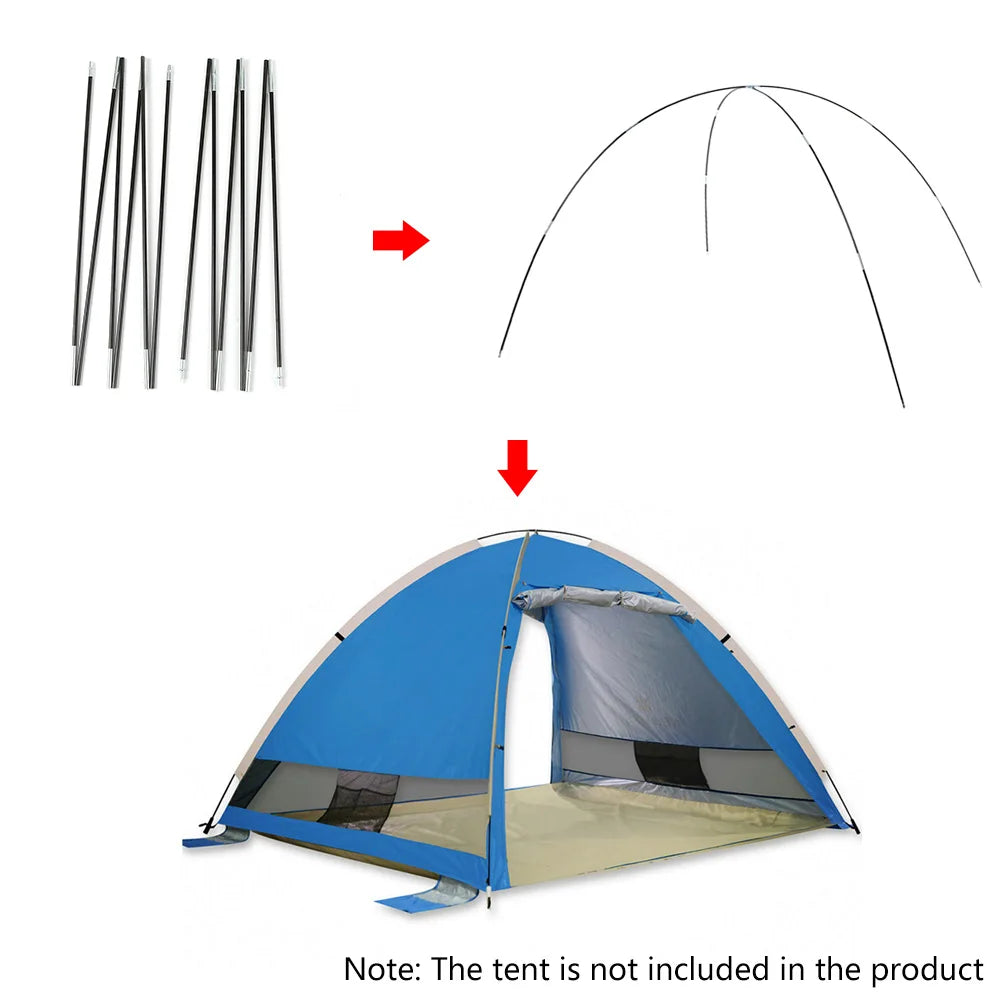 1Pair Tent Rod Bracket 3-4.9m Collapsible Camping Tent Pole Bars Support Rods Awning Frames Kit Hiking Travel Outdoor Tools Oasis Select