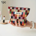 1pc Mini Female Cosmetic Bag Portable Red Soft Small Sanitary Napkin Storage Bag Commuter Coin Key Bag Portable Bank Card Bag Oasis Select 1pc