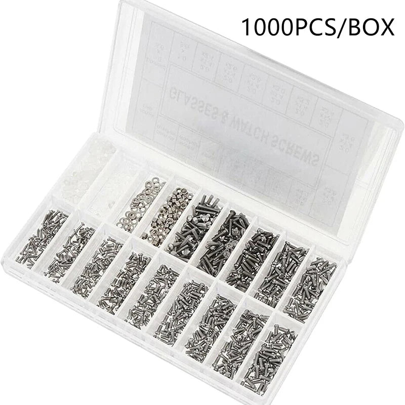 Ultimate 18-in-1 Glasses Repair Screw Kit | Precision Nose Pads, Spacer Caps & Frameless Screws For Eyeglass Adjustments & Maint Oasis Select A