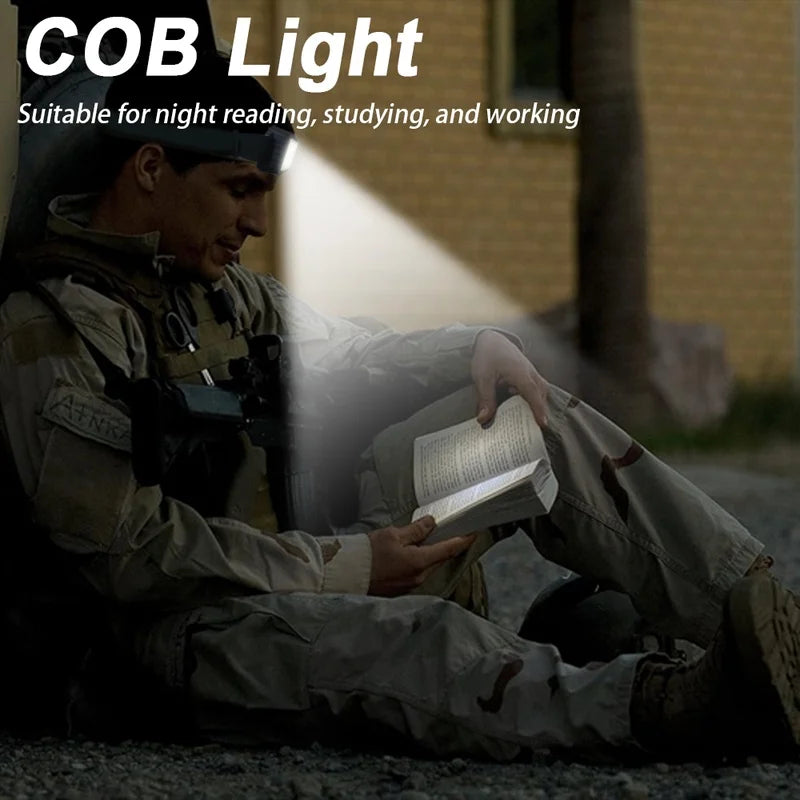 COB LED Rechargeable Headlamp 800 Lm – USB, IPX4, Camping