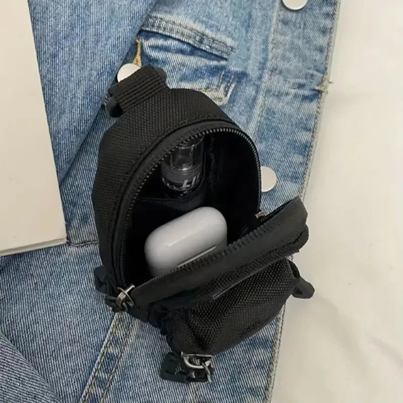 Mini Lipstick Earphones Small Bag Storage Pendant Niche Design Fabric Single Shoulder Crossbody Keychain Oasis Select