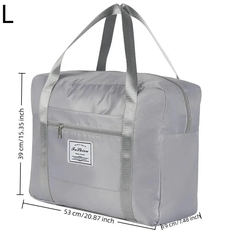 Large Capacity Functional Portable Nylon Moving Storage Bag Folding Luggage Bag Aircraft BagMulti Travel Bag Shoulder Bag Oasis Select L Gray