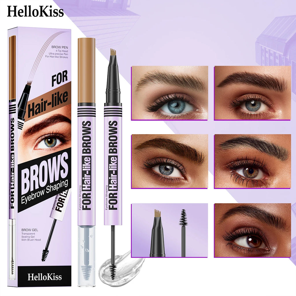 Hello Kiss Double-Ended Waterproof Eyebrow Pencil | Long-Lasting