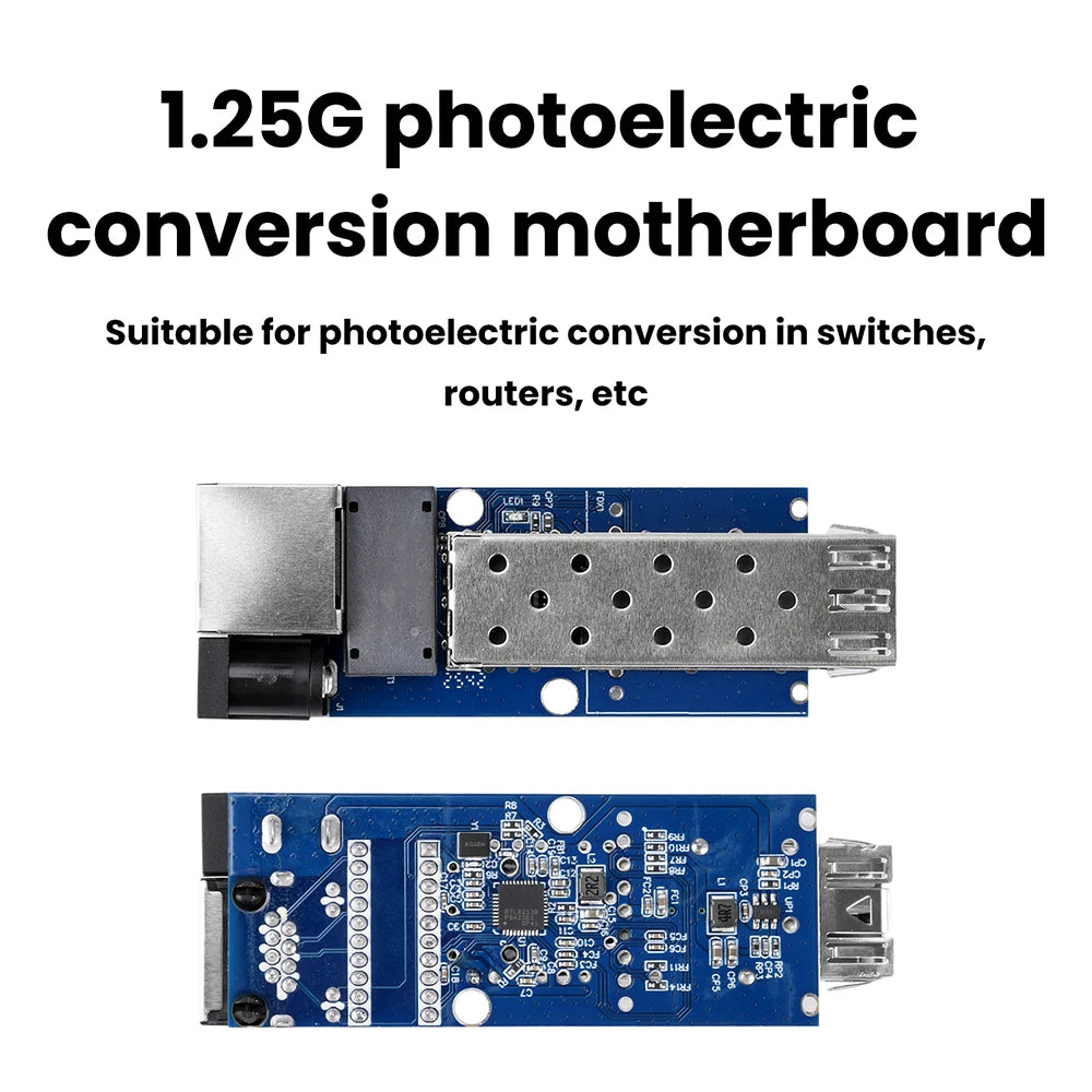 DC 5-12V RJ45 Ethernet SFP Gigabit Fiber Optic Transceiver Motherboard Optoelectronic Conversion Motherboard Oasis Select