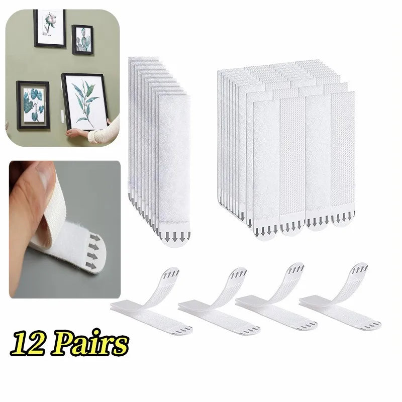 12 Pairs Tapes for Hanging Paintings Genuine Hanging Strips Medium Size for Drawings without Damage Frame and Pattern Oasis Select
