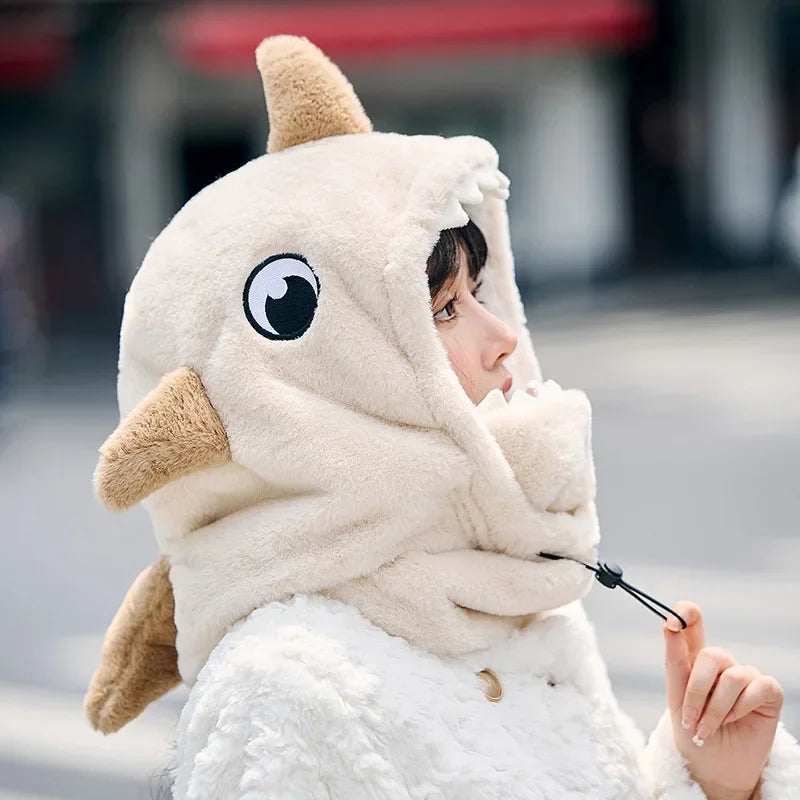 Motorcycle Mask Hat Balaclava Children Adult Winter Full Face Mask Hat Head Neck Cover Skiing Beanies Shark Ear Protection Caps Oasis Select