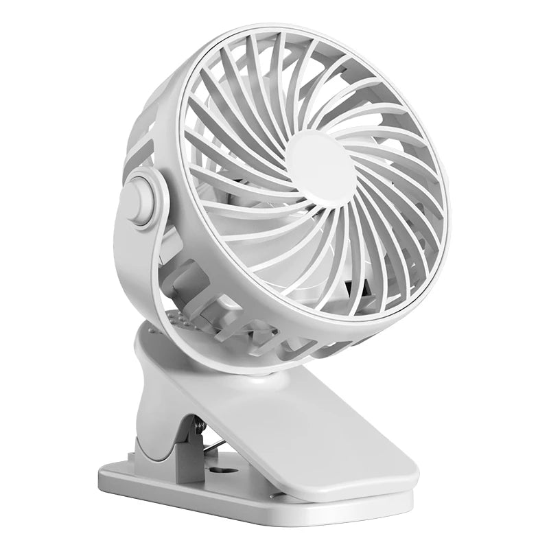 Portable Rechargeable Clip Fan 720° Rotatable Hanging Fan with Night Light Air Cooler for Outdoor Camping Ventilador Fans Oasis Select White