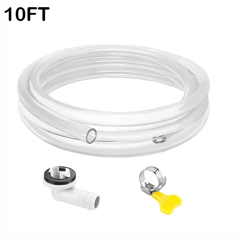 3/6/10 Ft Air Conditioner Drain Hose Leakproof Portable AC Drain Pipe Replacement with Hose Connector and Clamp Extension Pipe Oasis Select 10FT