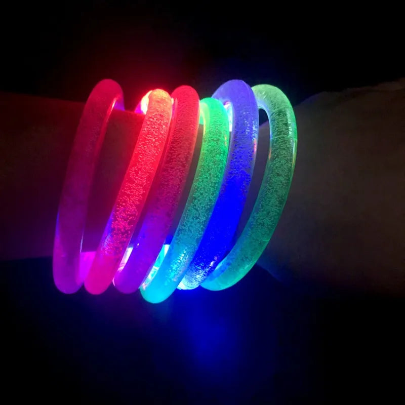 1-100PCS Halloween LED Acrylic Glow Bracelet Concert Support Fluorescent Bracelet Holiday Party Bracelets Holiday Decoration Oasis Select
