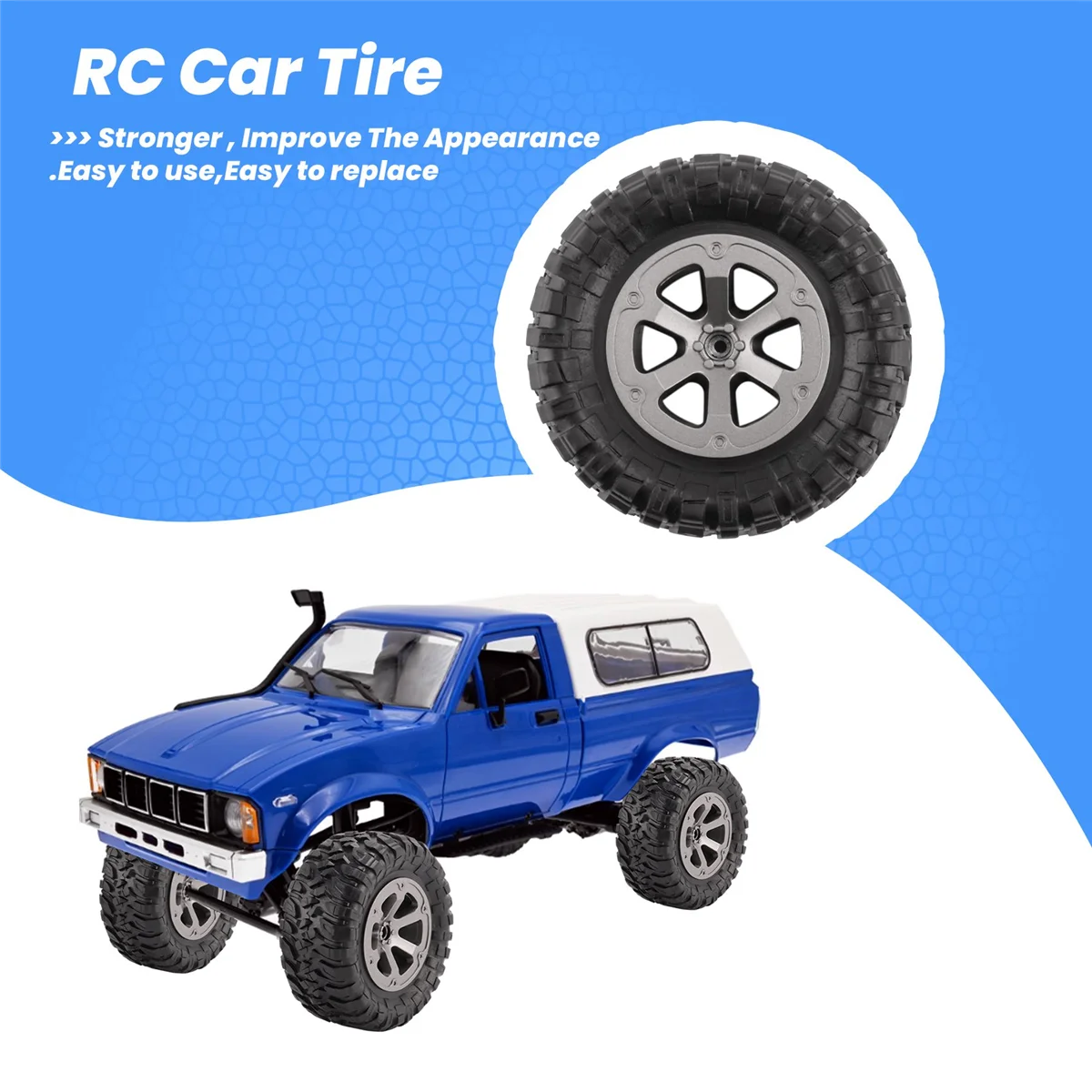 4Pcs 73mm Tire Tyre Wheel for C14 C24 B24 B36 MN D90 MN-90 MN99S FY003 FY004 RC Car Upgrade Parts Accessories Oasis Select