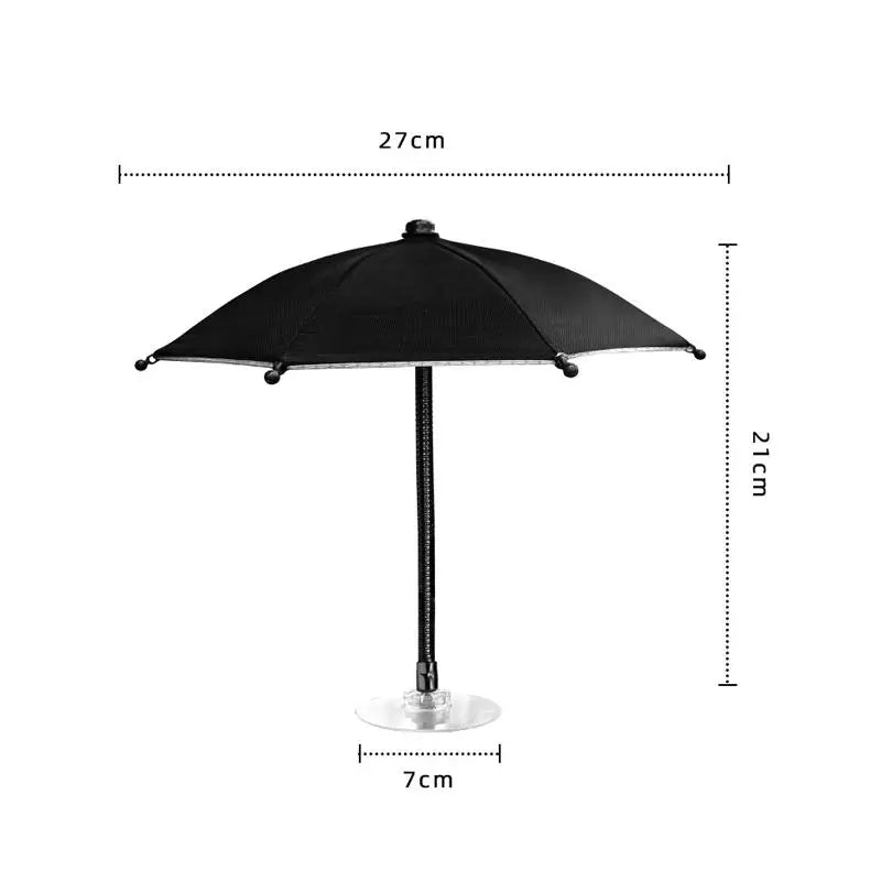 Bending Design Car Phone Sunshade Anti-glare W Adhesive Clip Phone Umbrella 360° Rotation Adjustable Non-slip Auto Phone Bracket Oasis Select