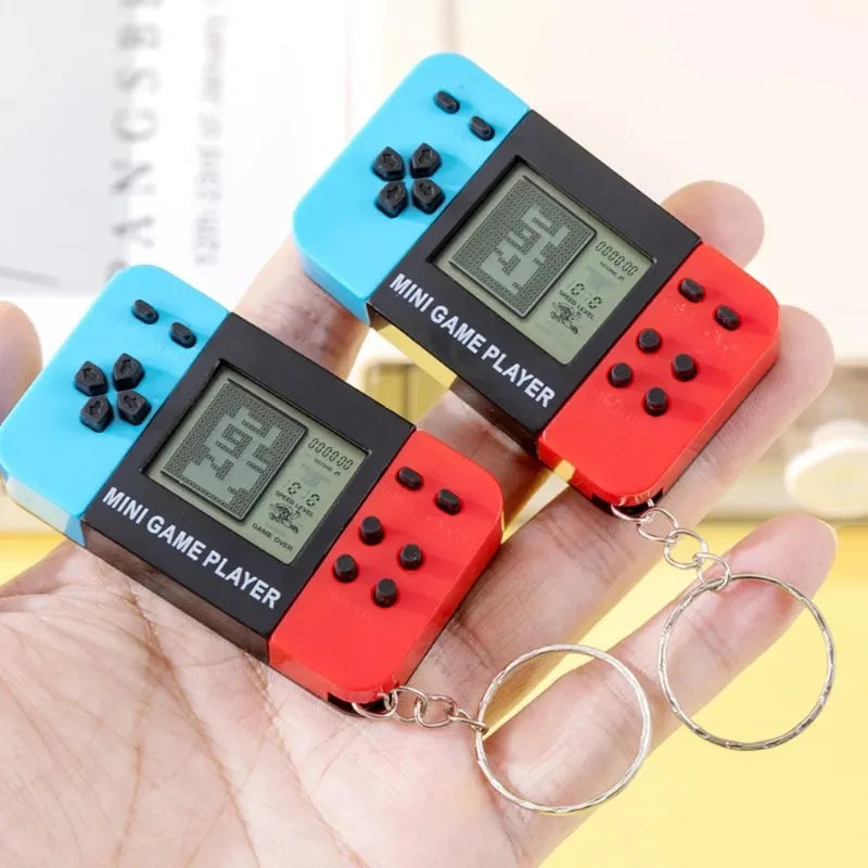 Mini Retro Tetris Game Console Keychain Classic Handheld Video Game Player with Key Ring Portable Pocket Toy for Adults Kids Oasis Select