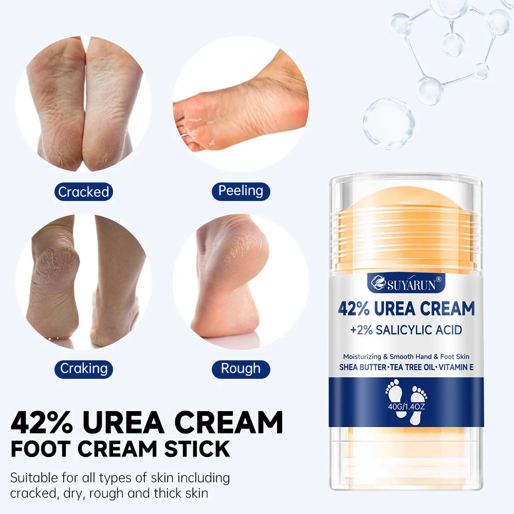 SUYARUN 42% Urea Foot Cream Stick - Moisturizing & Exfoliating, Cracked Heel Repair, Deep Hydration for Dry Feet, Long protect. Oasis Select