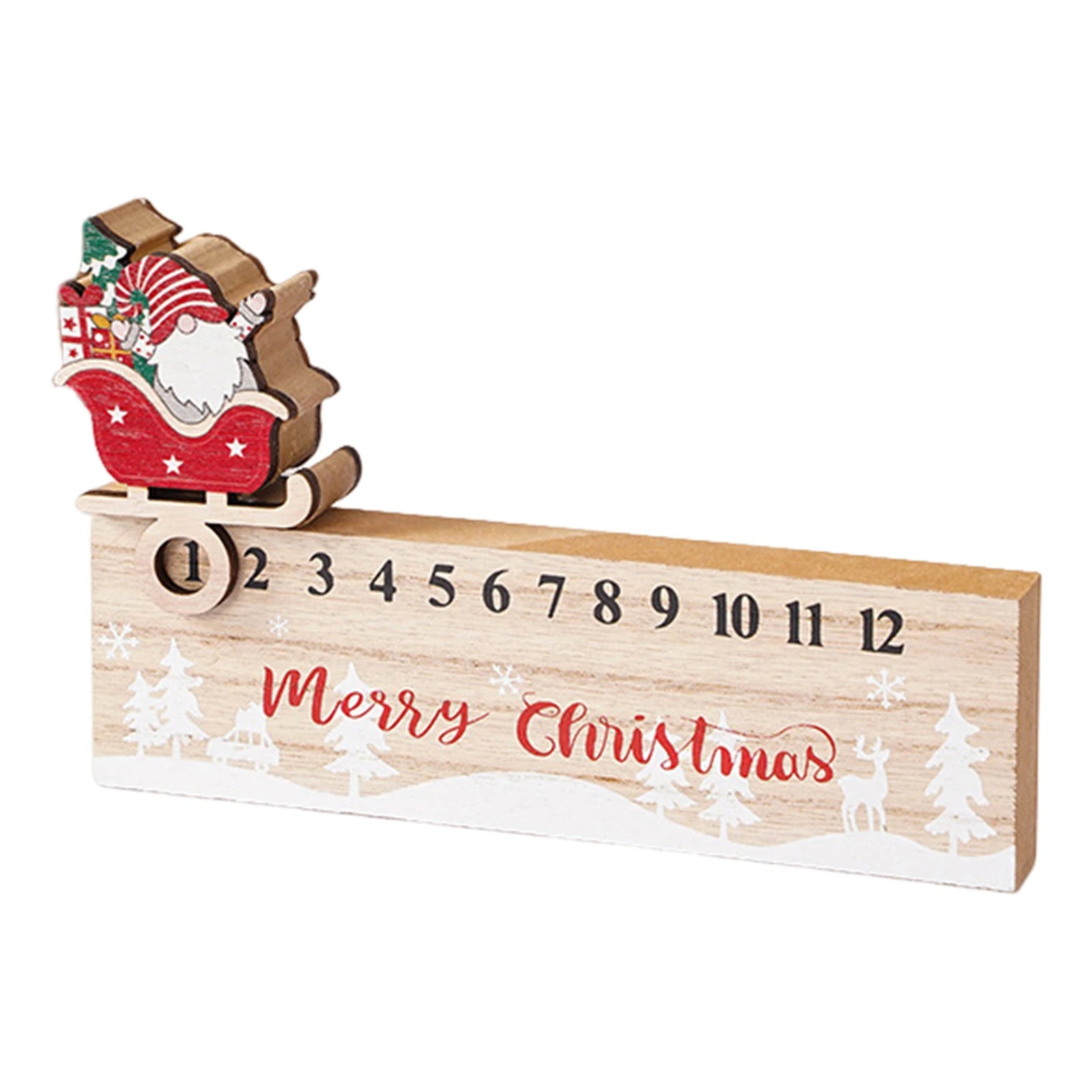 Wooden Santa Advent Countdown Calendar – Reusable Christmas Decor