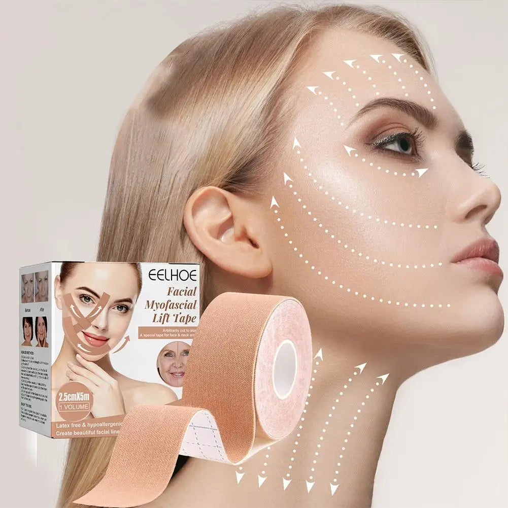 2 Rolls Facial Myofascial Face Lift Tape, Face Tape For Castor Oil, Breathable Face Lifting Patches For Firming Tightening Skin Oasis Select