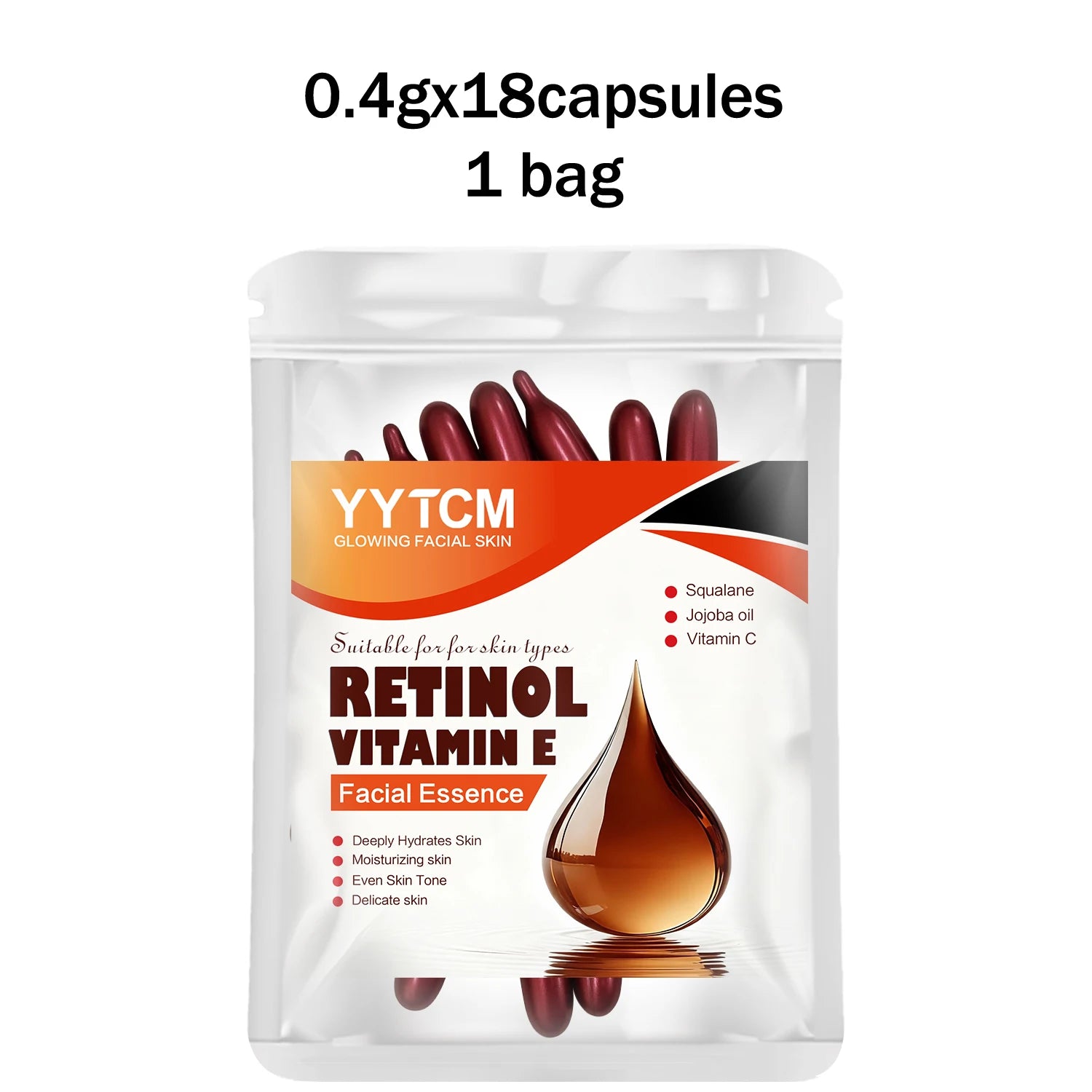 Retinol Vitamin E Capsule Essence – Hydrates, Firms & Brightens Face Capsule Serum Oasis Select 1 Bag 18 Capsules