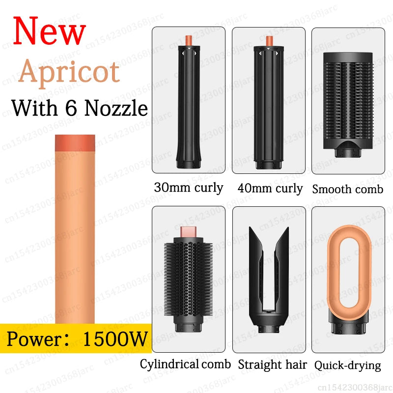 SenCiciMen X9 Multi Hair Styler Curling Iron Hair Hot Air Brush Curling Barrel Hair Dryer Salon Professional Curly Hair Styler Oasis Select New 6 in 1 Apricot China Mainland EU