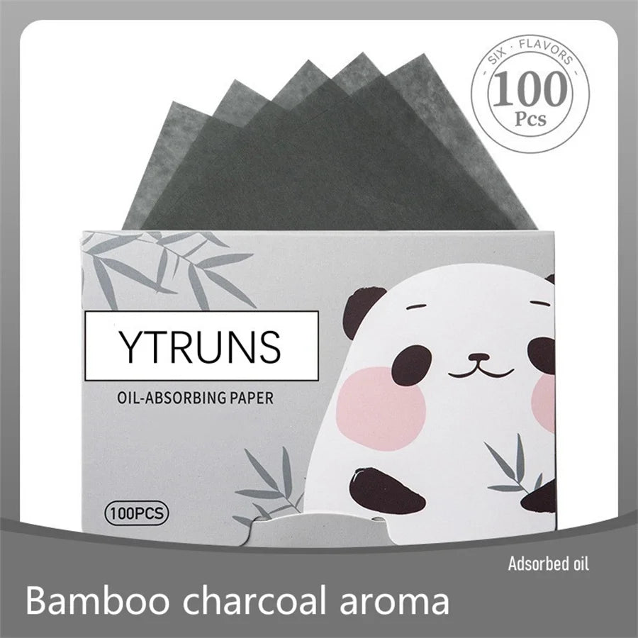 Oil Blotting Sheets 100pcs – Green Tea, Rose & Bamboo Charcoal