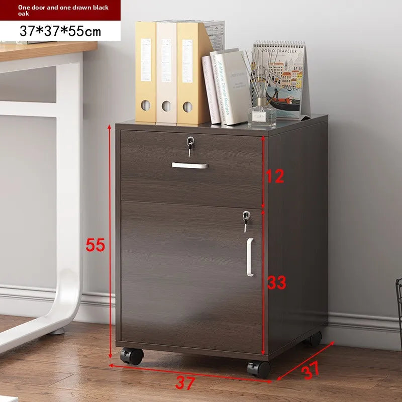 Multi-functional File cabinet with lock Office wooden mobile storage cabinet Drawer cabinet with wheel Oasis Select 37cmG