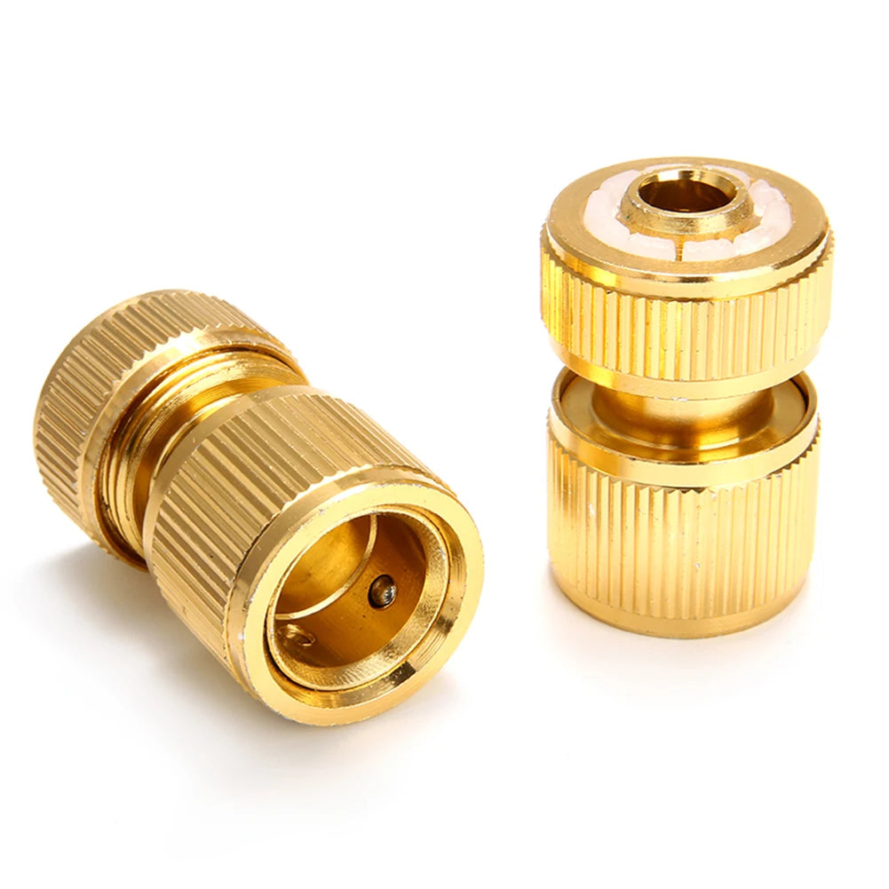 Brass-Coated Hose Adapter, 1/2" Quick Connect Swivel Connector Garden Hose Coupling Systems for Watering Irrigation Oasis Select