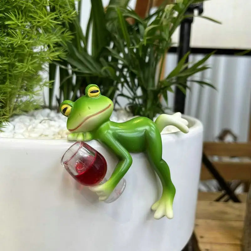 Artificial Frog Basin Hanging Glass Fish Tank Edge Hanging Outdoor Garden Flower POTS Hanging Decorative Animal Ornaments Oasis Select