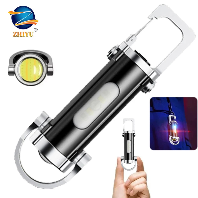 Mini Keychain Flashlight 300LM | 7 Modes, Waterproof, Type-C