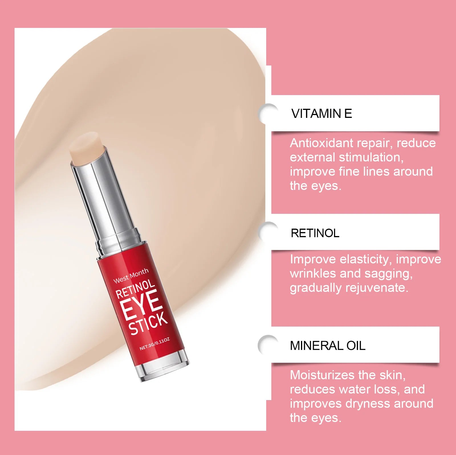 Retinol Eye Cream Stick – Firms, Hydrates & Massages Eye Area