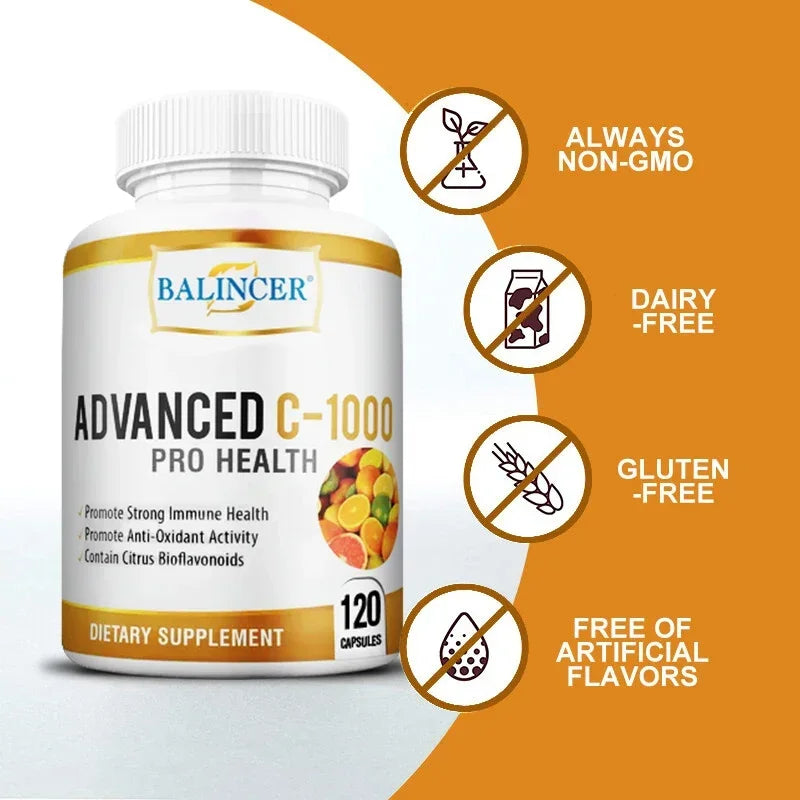 Balincer Vitamin C 1000mg Complex – 120 Capsules | Immune Boost Vitamin C Supplement Oasis Select