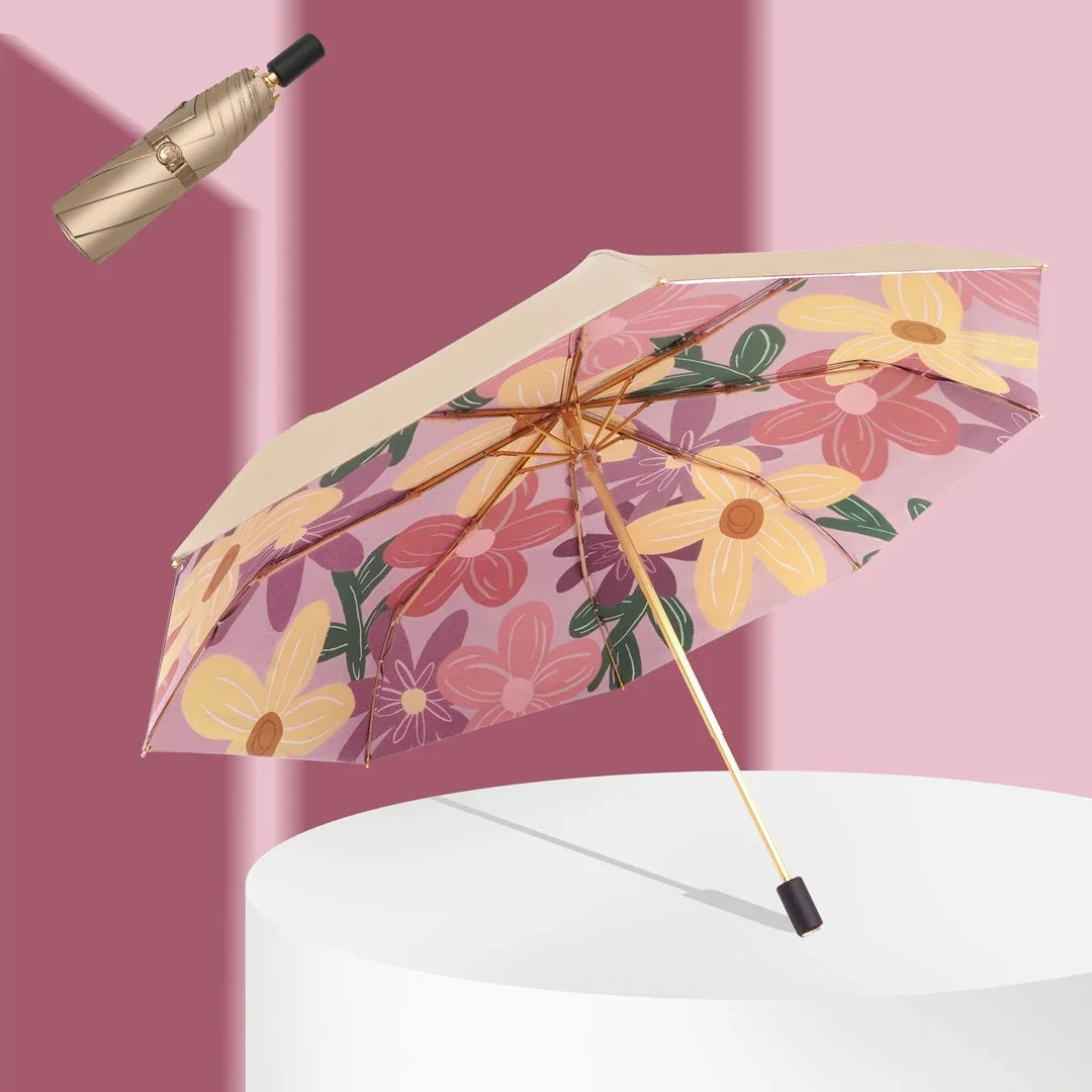 Dual Purpose UV Protection Umbrella Folding Sun Protection Umbrella Upf50+ Double Retro Sunshade Oasis Select F