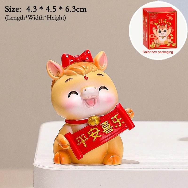 2026 Year of The Horse Table Decoration Charming Pony Accessory Lucky New Year Gift and Cute Car Decor DIY Craft Oasis Select A14