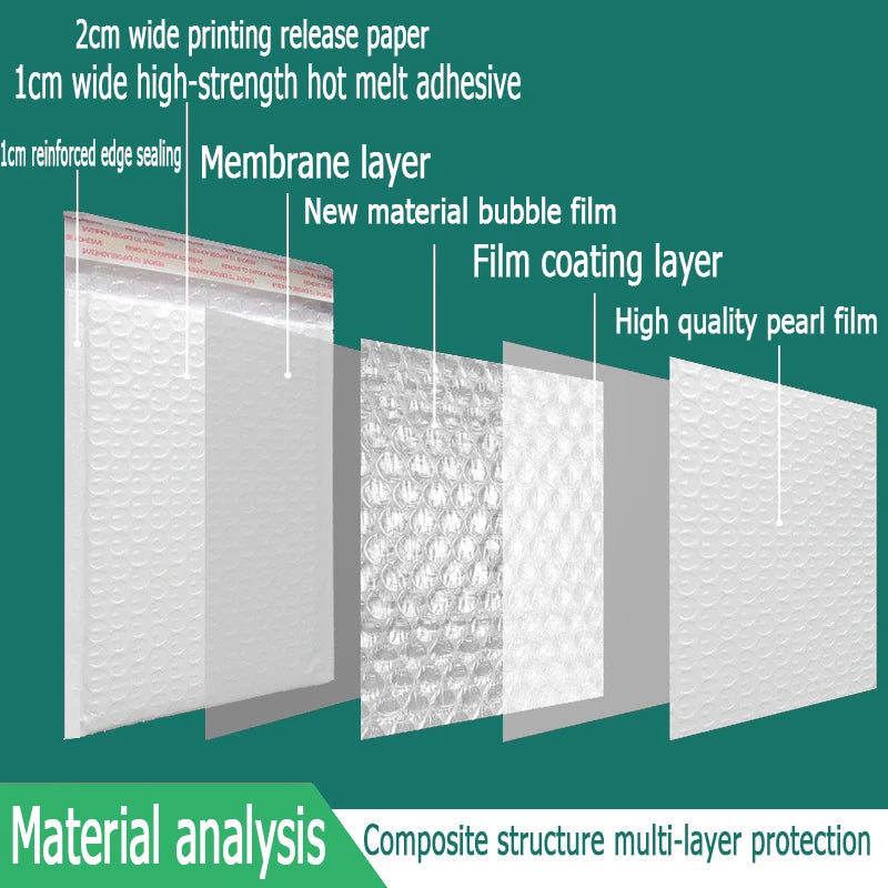 50/10Pcs Plastic Bubble Envelopes Bag Waterproof Foam Adhesive Self Seal Packing Bag Mailers Shipping Envelope Storage Organizer Oasis Select