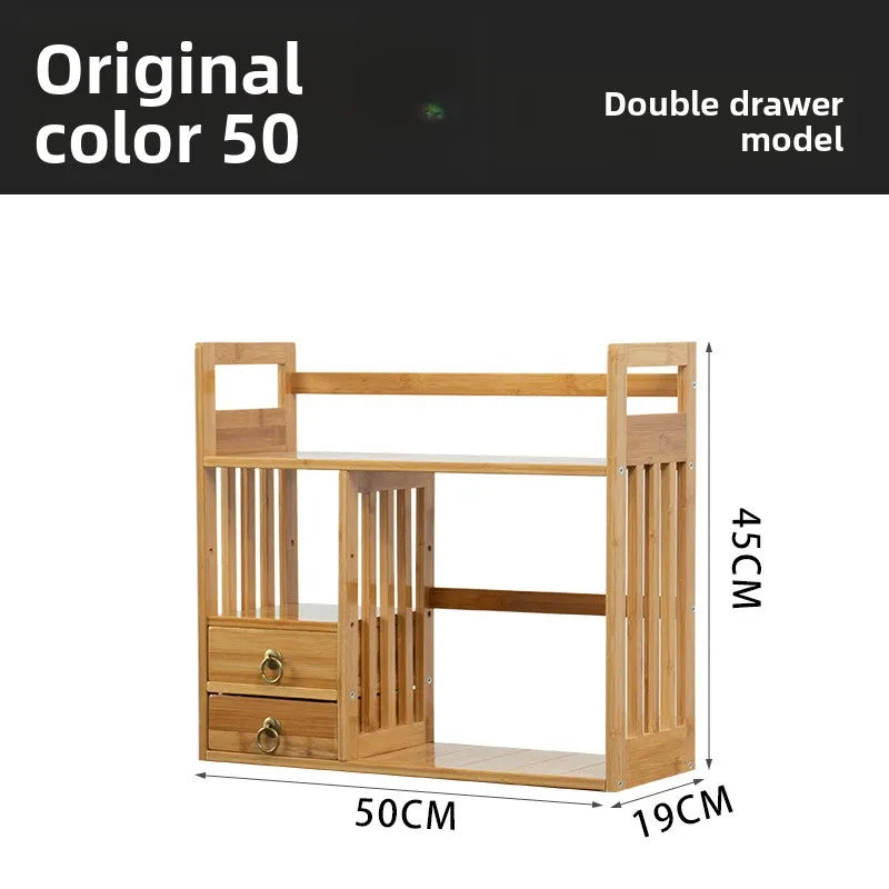 Nanzhu with pumping office small bookshelf desktop storage simple desktop bookshelf student bookshelf shelf Oasis Select Double draw 50