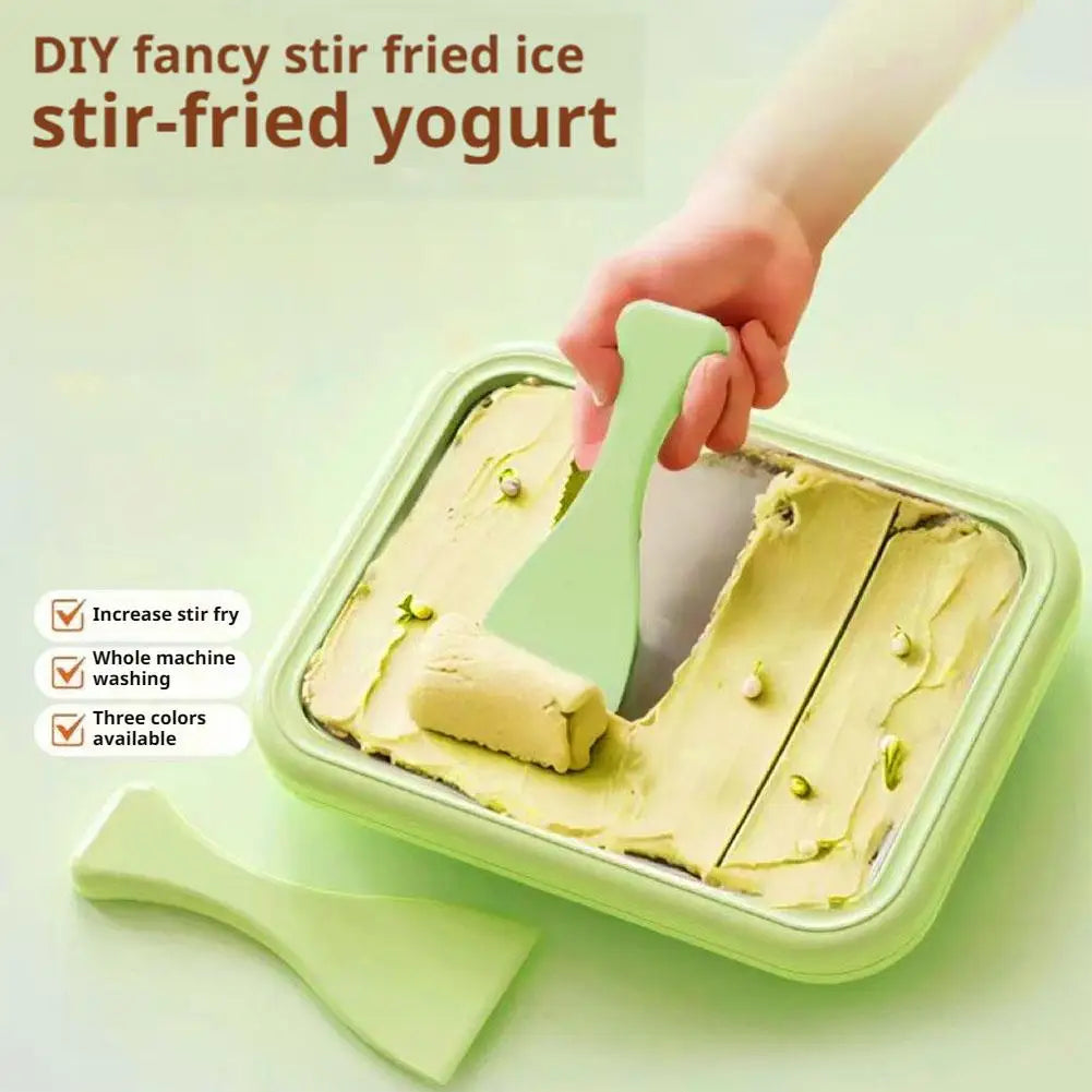 DIY Ice Cream Maker Yogurt Maker Machine for Homemade Rolled Cream Sorbet Gelato,Household Ice Cream Roller Pan with 2 Spatulas Oasis Select