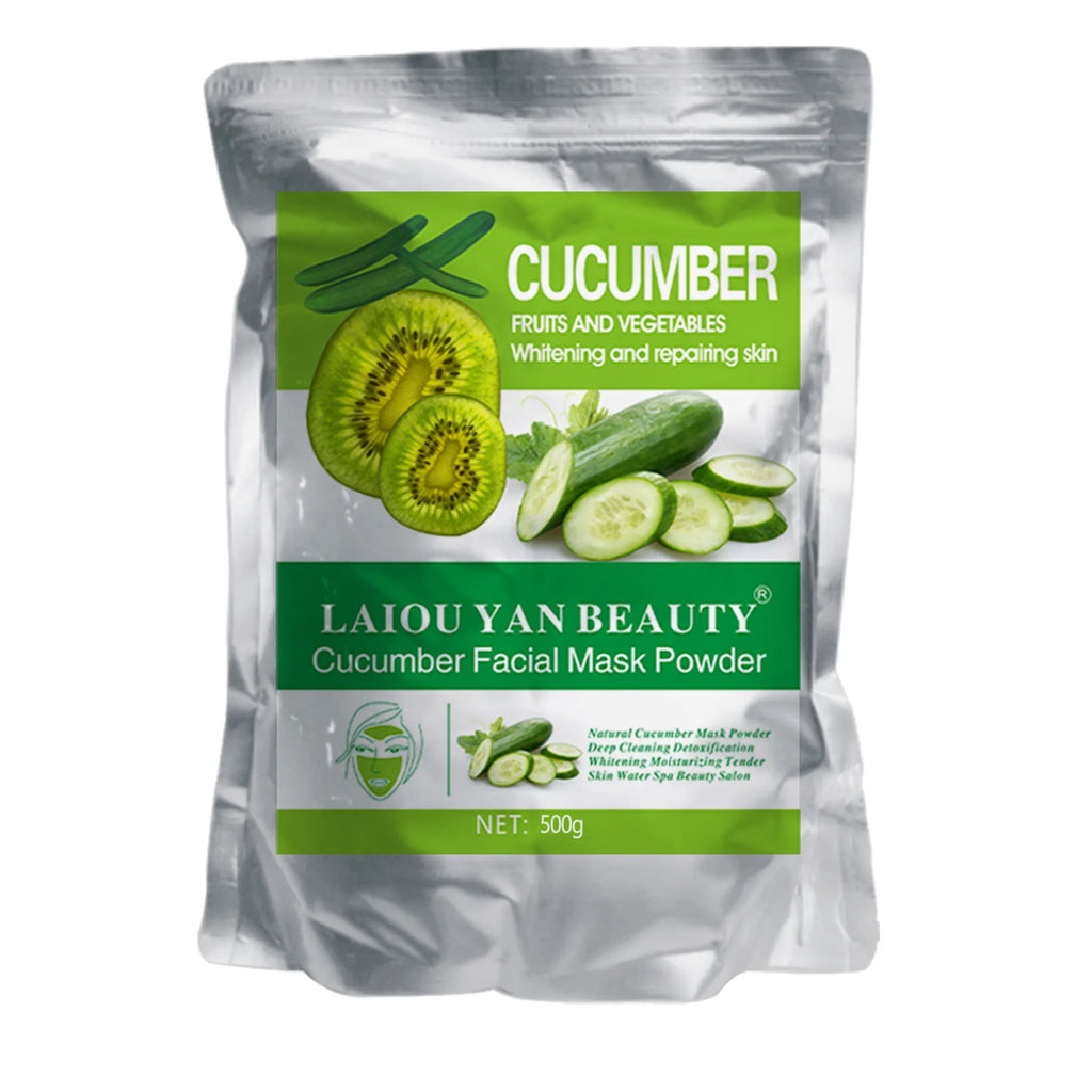 500g Pearl Whitening and Moisturizing Facial Mask Powder Green Tea Olives Lemon Natural Soft Jelly Powder Anti-wrinkle Skin Care Oasis Select Cucumber
