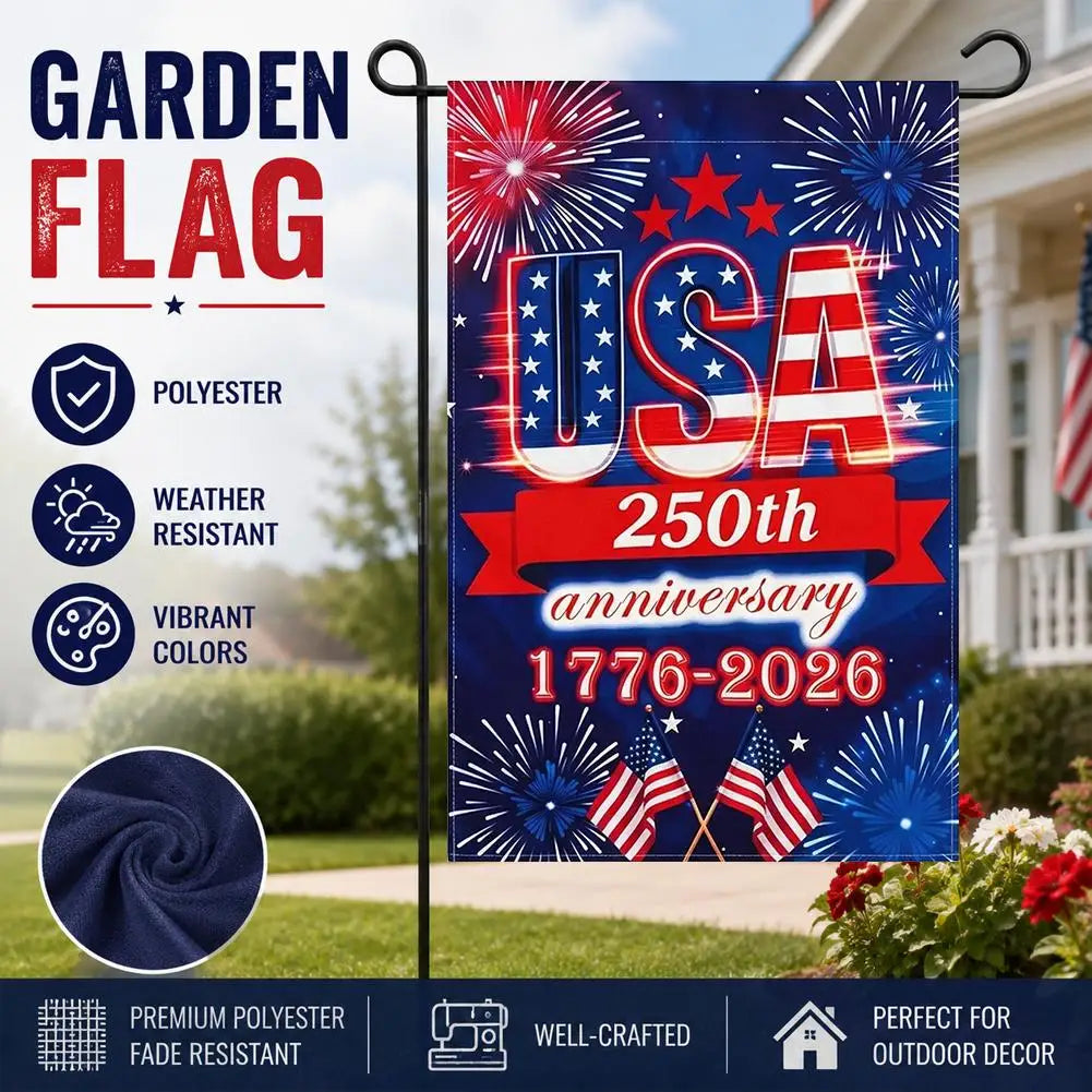 250th USA Anniversary Garden Flag 1776–2026 | July 4th Decor