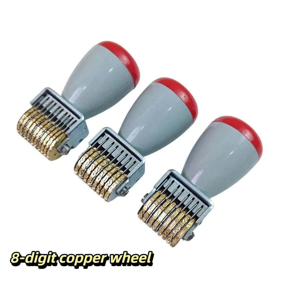 8 Digit Adjustable Number Stamp Rotatable Copper Digital Wheels Adjustment Pin Date Stamp Solid Metal Stamp Head 10 Digit Oasis Select 8