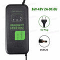 36V 42V / 48V 54.6V 2A 5A Digital Display Lithium Battery Charger Newly Upgraded Power Supply Adapters DC5525 With Fan EU Plug Oasis Select LED 42V 2A DC EU