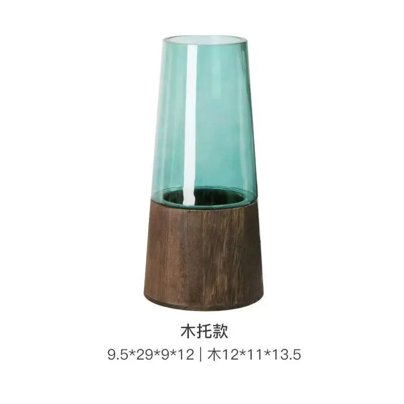 Nordic Light Luxury Simple Tabletop Glass Vase Landing South Bamboo Hydroponic Ware Transparent Tabletop Vase Decoration Oasis Select D